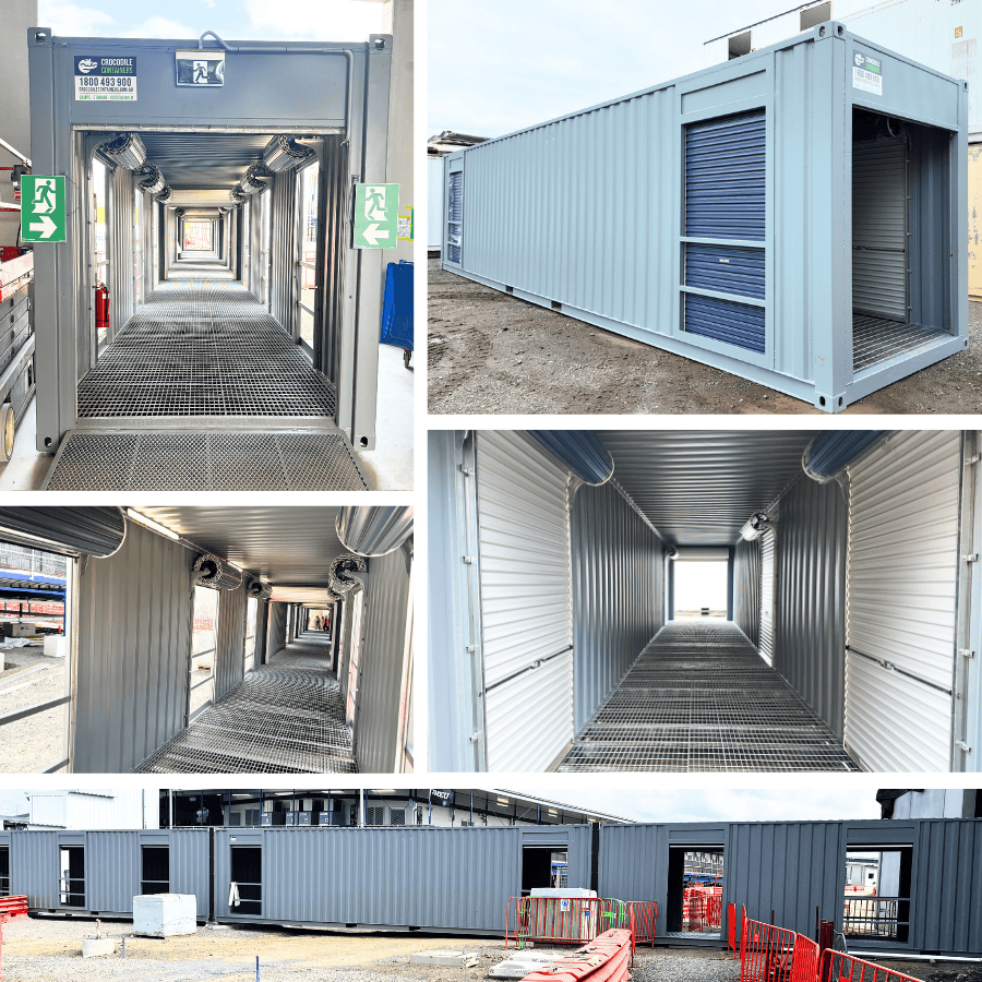 Custom container breezeway built for construction site access