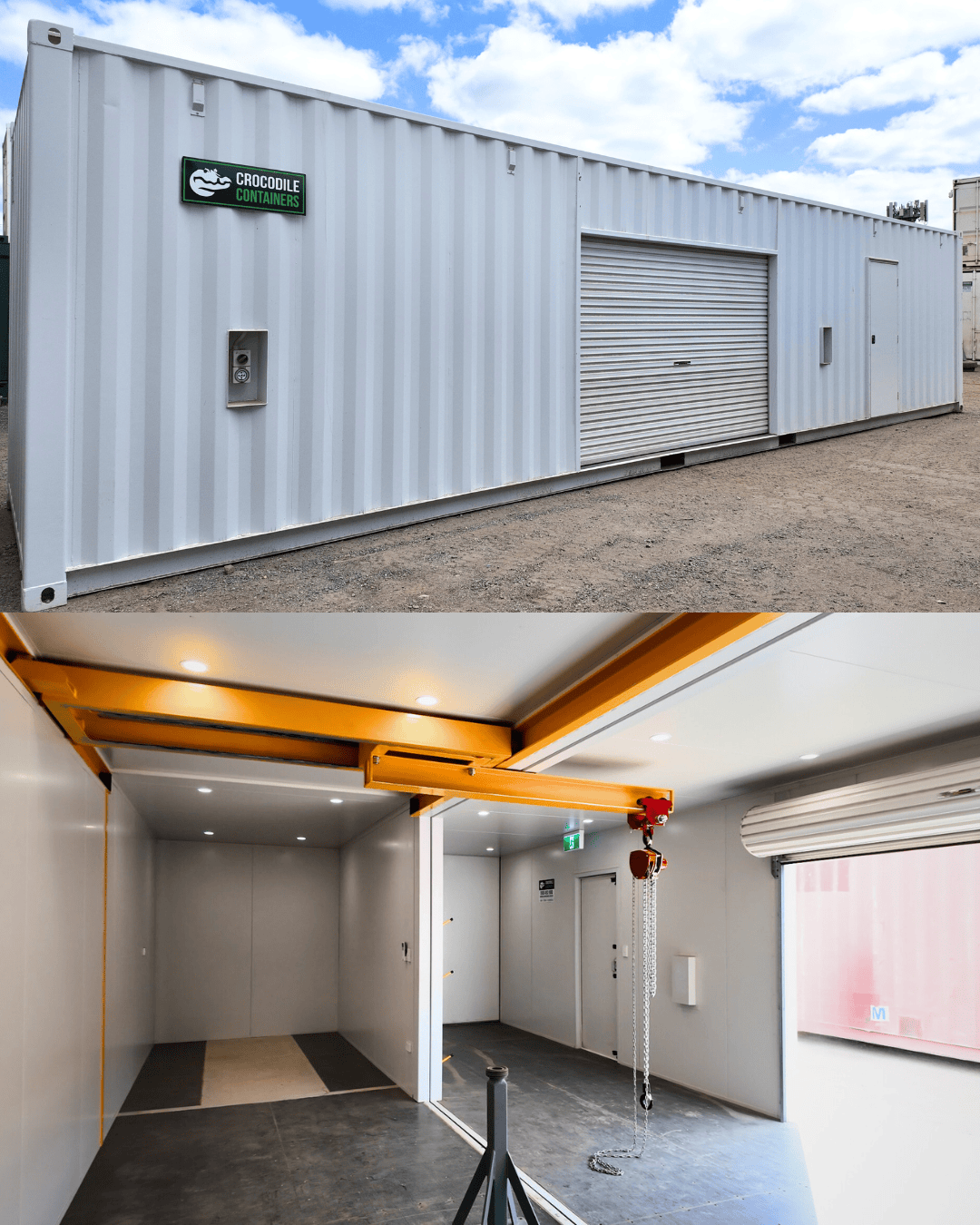 Custom modified workshop built by Crocodile Containers in Brisbane