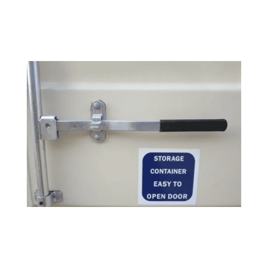 Easy opening door handle fitted to shipping container doors