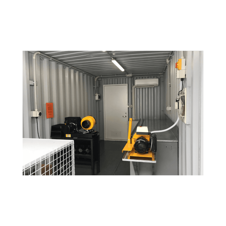 Lights and power fitted inside a custom shipping container