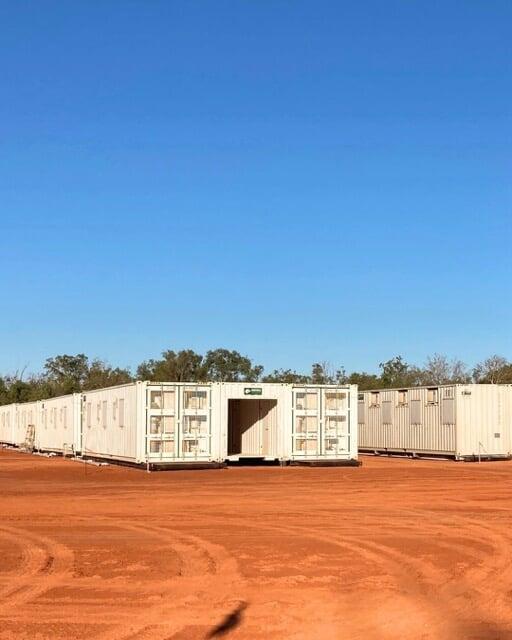 Shipping container mining camp accommodation by Crocodile Containers